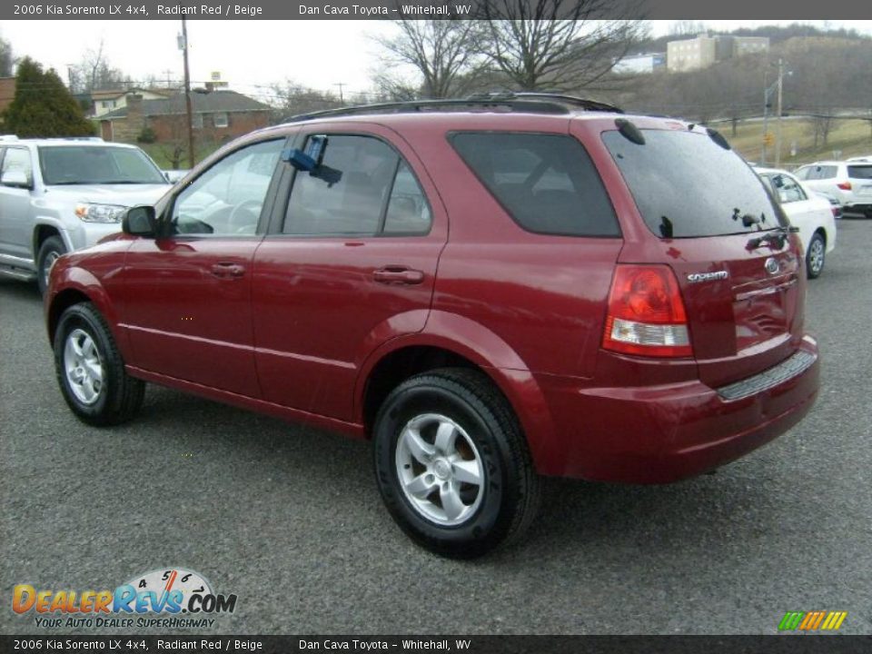 2006 Kia Sorento LX 4x4 Radiant Red / Beige Photo #4