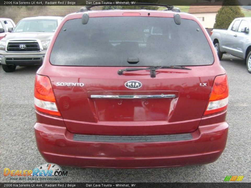 2006 Kia Sorento LX 4x4 Radiant Red / Beige Photo #5