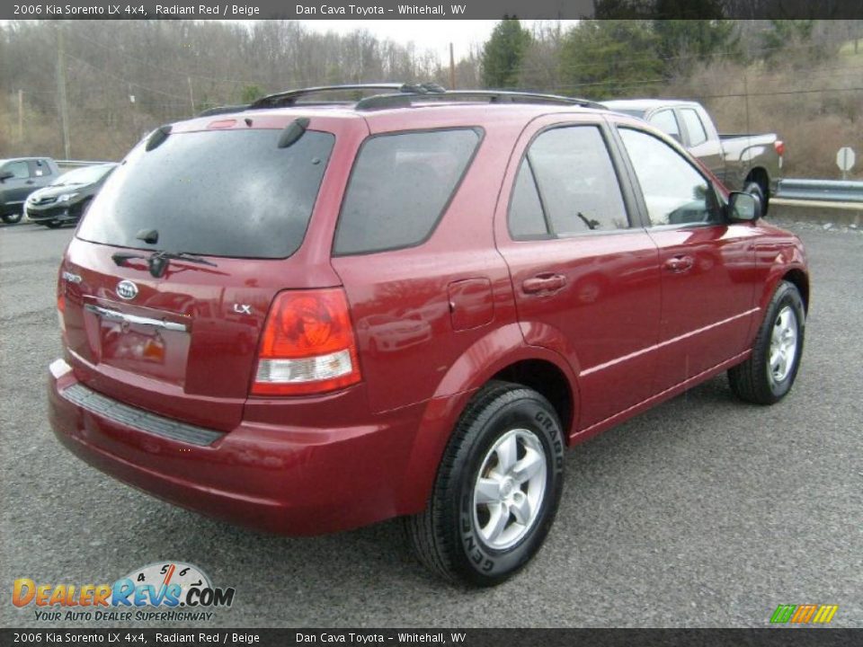 2006 Kia Sorento LX 4x4 Radiant Red / Beige Photo #6