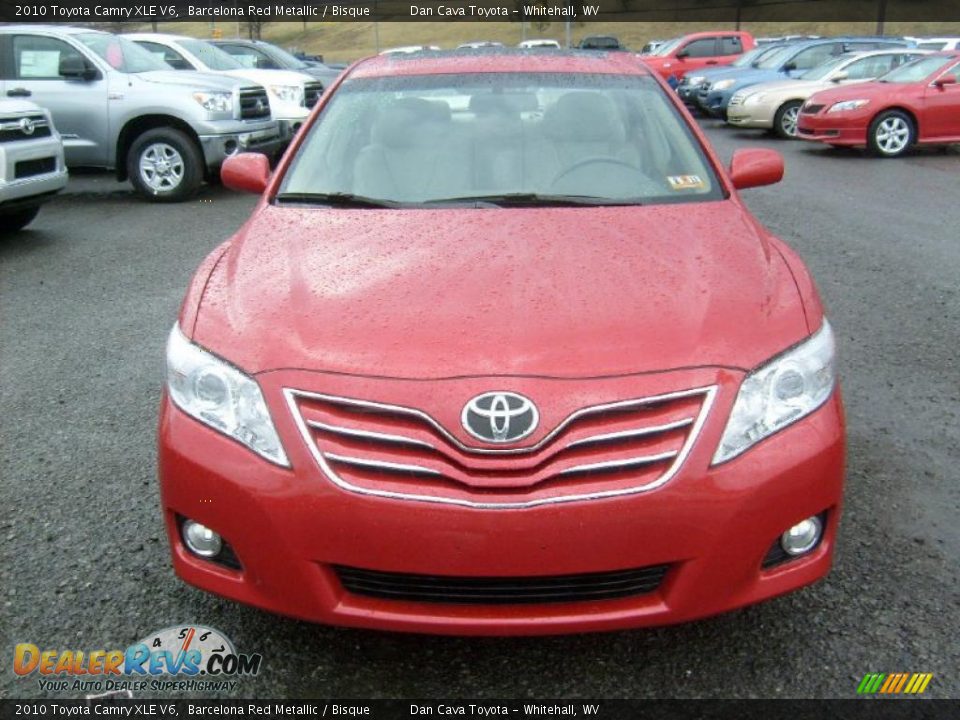 2010 Toyota Camry XLE V6 Barcelona Red Metallic / Bisque Photo #2