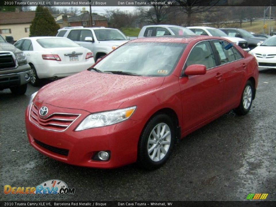 2010 Toyota Camry XLE V6 Barcelona Red Metallic / Bisque Photo #3