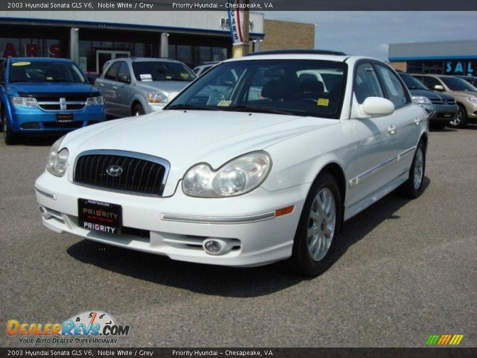 2003 Hyundai Sonata GLS V6 Noble White / Grey Photo #1