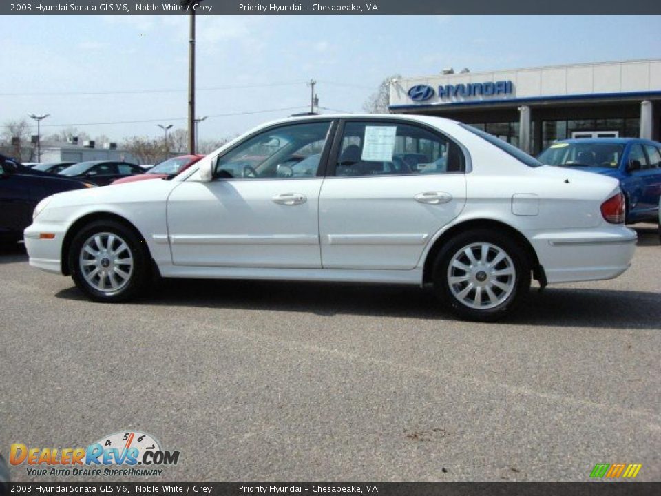 2003 Hyundai Sonata GLS V6 Noble White / Grey Photo #3