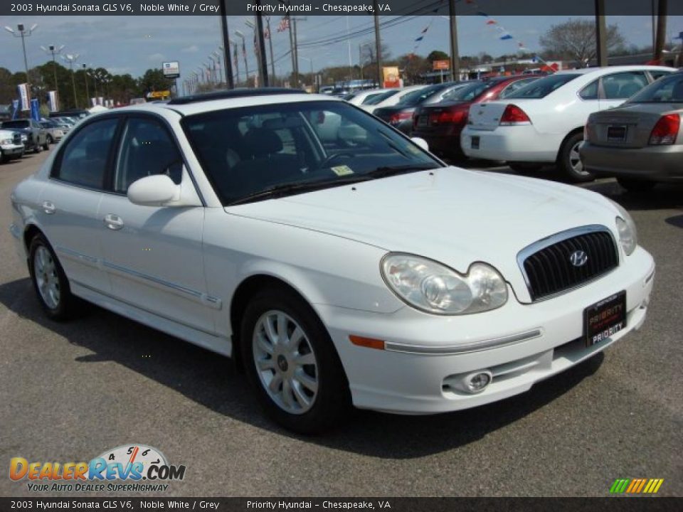 2003 Hyundai Sonata GLS V6 Noble White / Grey Photo #6
