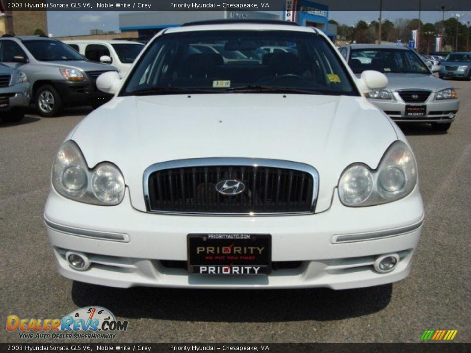 2003 Hyundai Sonata GLS V6 Noble White / Grey Photo #7