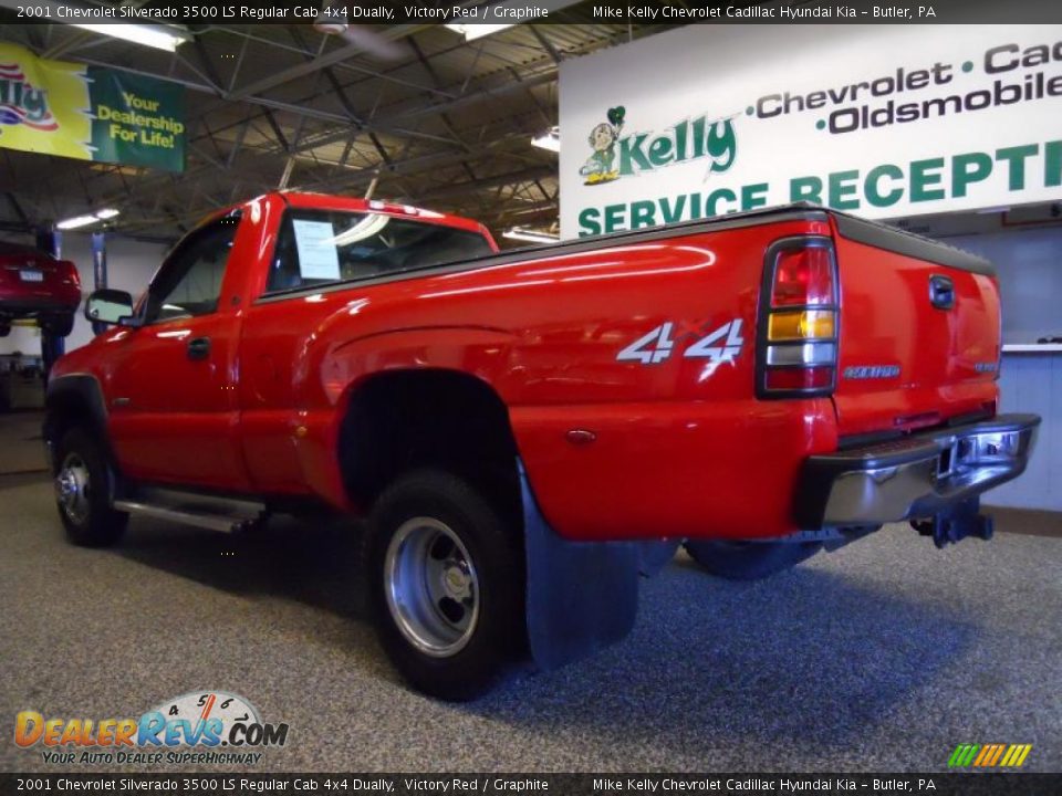 2001 Chevrolet Silverado 3500 LS Regular Cab 4x4 Dually Victory Red / Graphite Photo #3