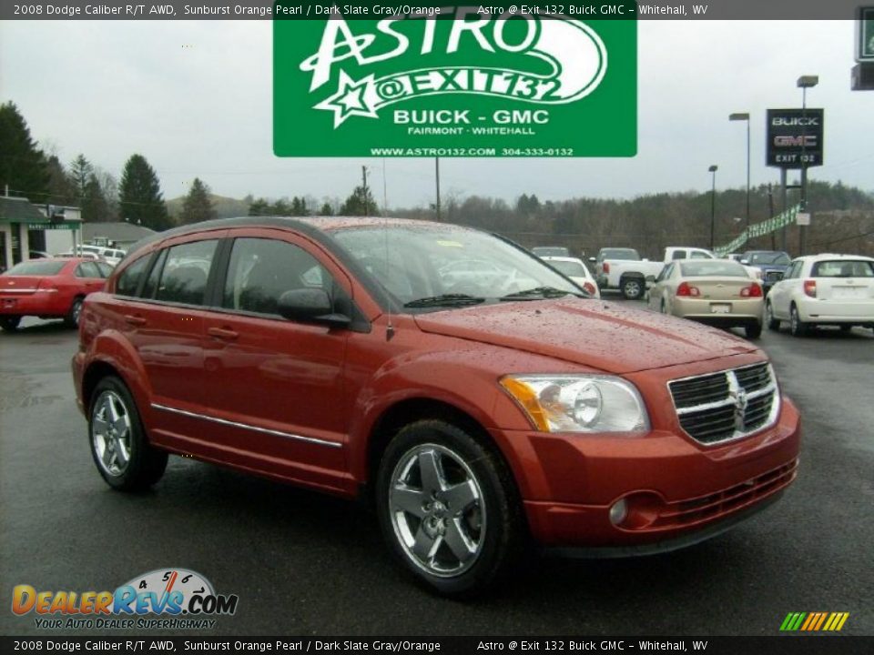 2008 Dodge Caliber R/T AWD Sunburst Orange Pearl / Dark Slate Gray/Orange Photo #1