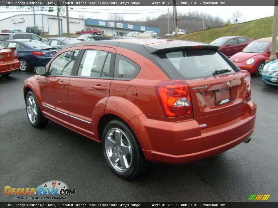 2008 Dodge Caliber R/T AWD Sunburst Orange Pearl / Dark Slate Gray/Orange Photo #5