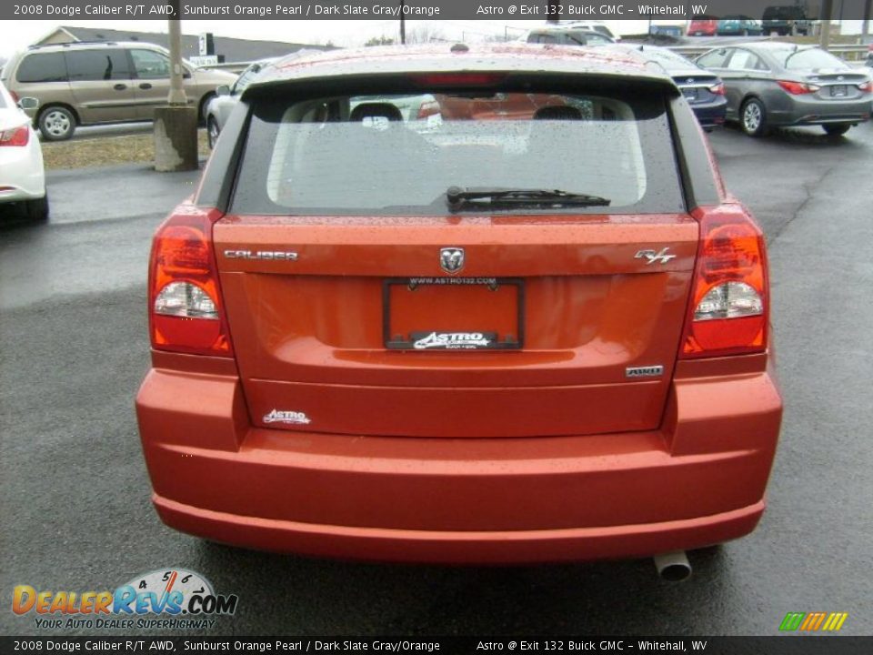 2008 Dodge Caliber R/T AWD Sunburst Orange Pearl / Dark Slate Gray/Orange Photo #6