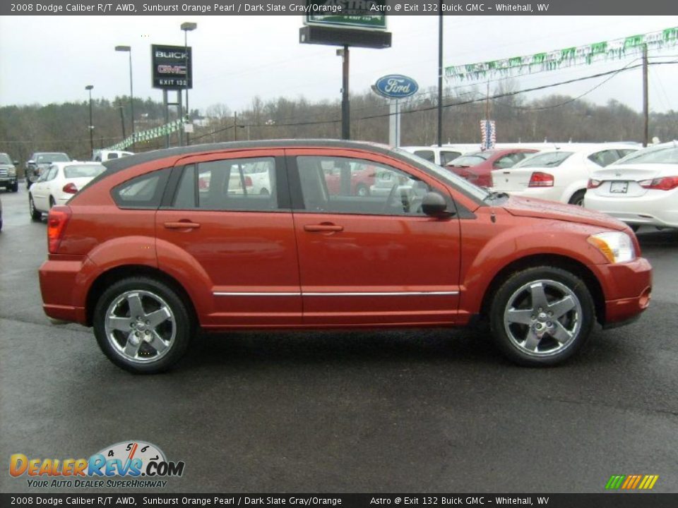 2008 Dodge Caliber R/T AWD Sunburst Orange Pearl / Dark Slate Gray/Orange Photo #8