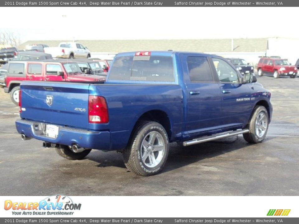 Deep Water Blue Pearl 2011 Dodge Ram 1500 Sport Crew Cab 4x4 Photo #4