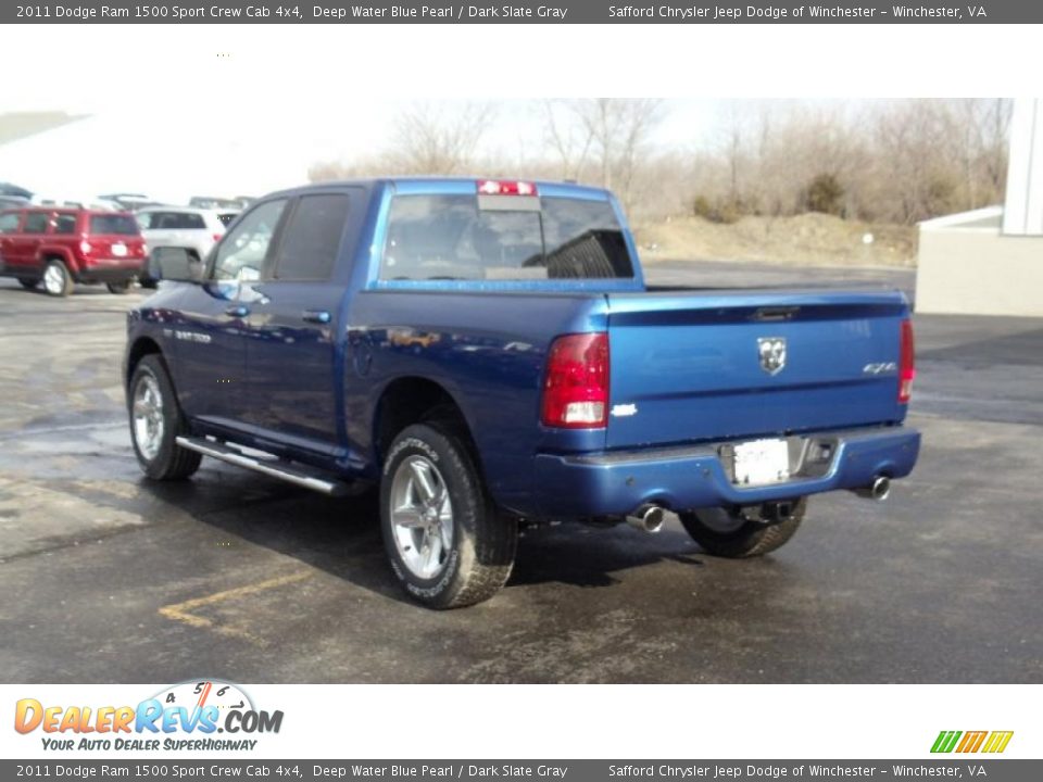 2011 Dodge Ram 1500 Sport Crew Cab 4x4 Deep Water Blue Pearl / Dark Slate Gray Photo #6