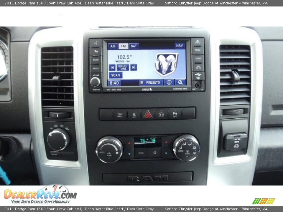 2011 Dodge Ram 1500 Sport Crew Cab 4x4 Deep Water Blue Pearl / Dark Slate Gray Photo #10