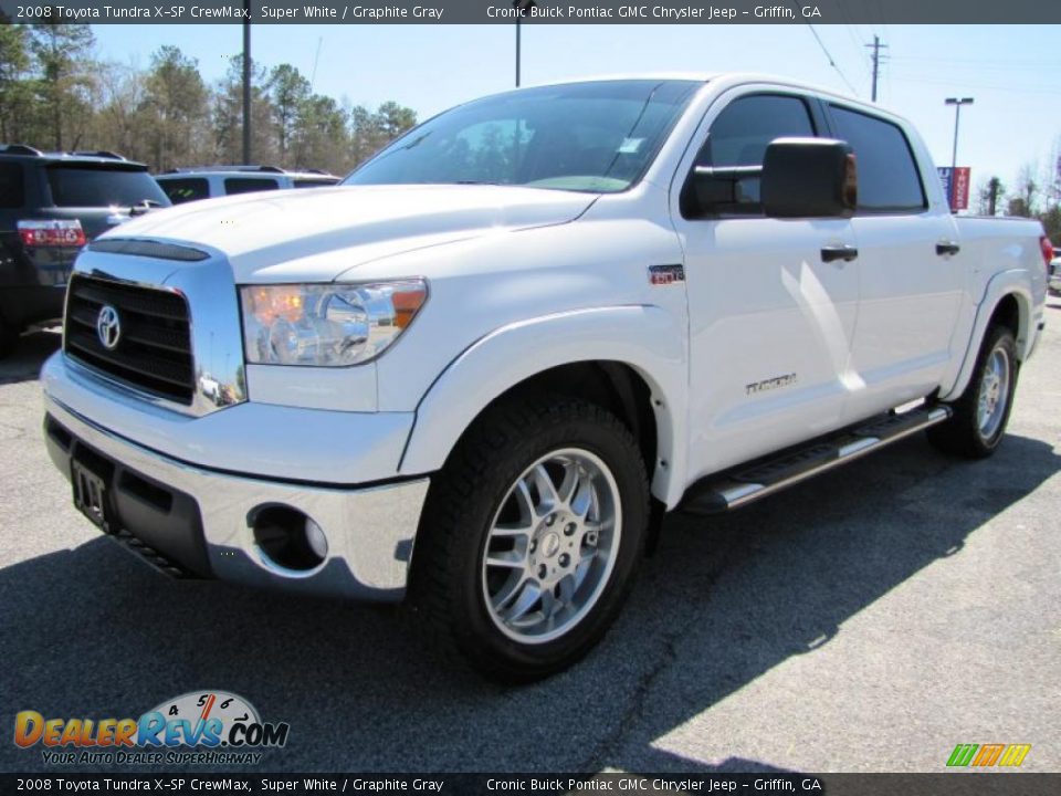 2008 Toyota Tundra X-SP CrewMax Super White / Graphite Gray Photo #3