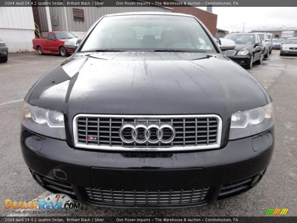 2004 Audi S4 4.2 quattro Sedan Brilliant Black / Silver Photo #3