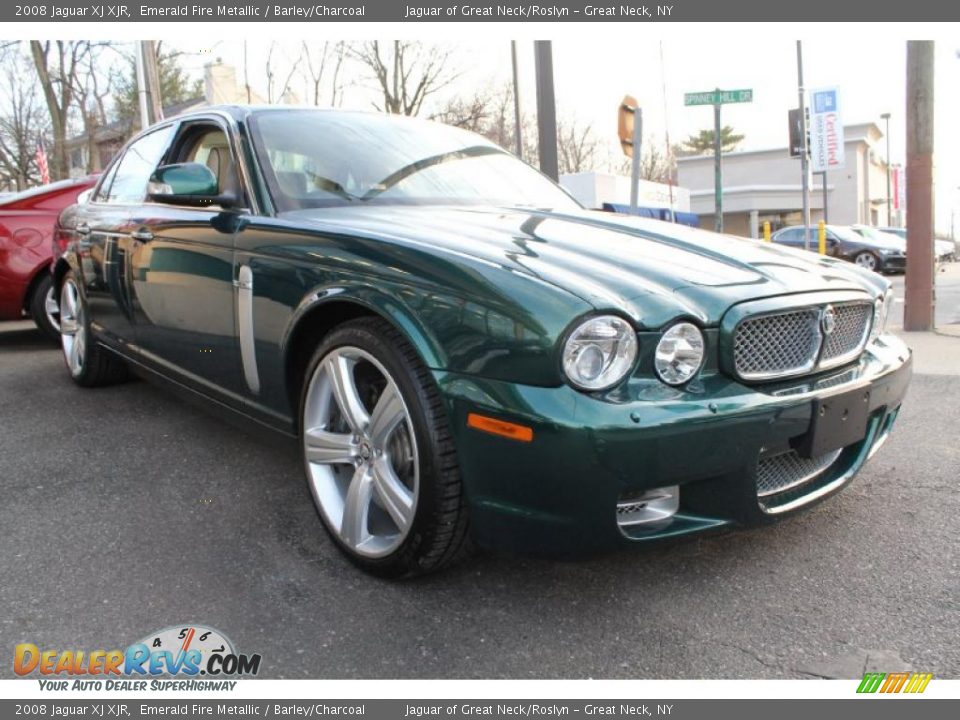 2008 Jaguar XJ XJR Emerald Fire Metallic / Barley/Charcoal Photo #7