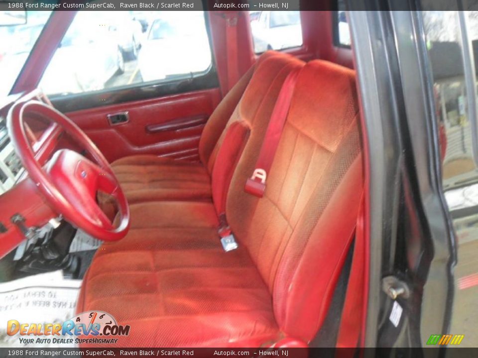 Scarlet Red Interior - 1988 Ford Ranger Custom SuperCab Photo #11