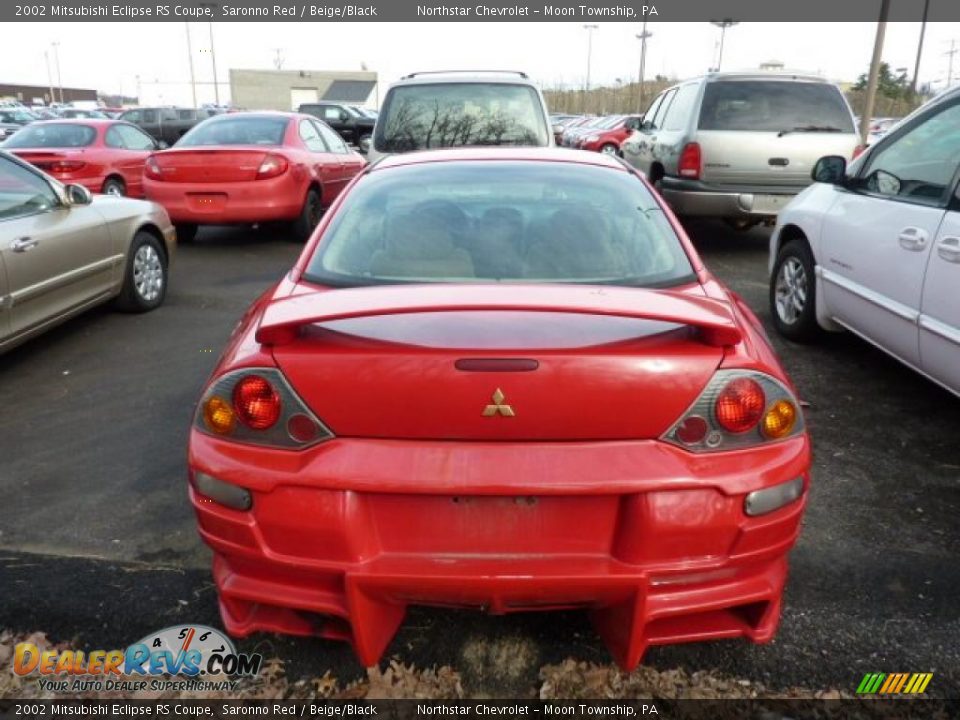 2002 Mitsubishi Eclipse RS Coupe Saronno Red / Beige/Black Photo #4