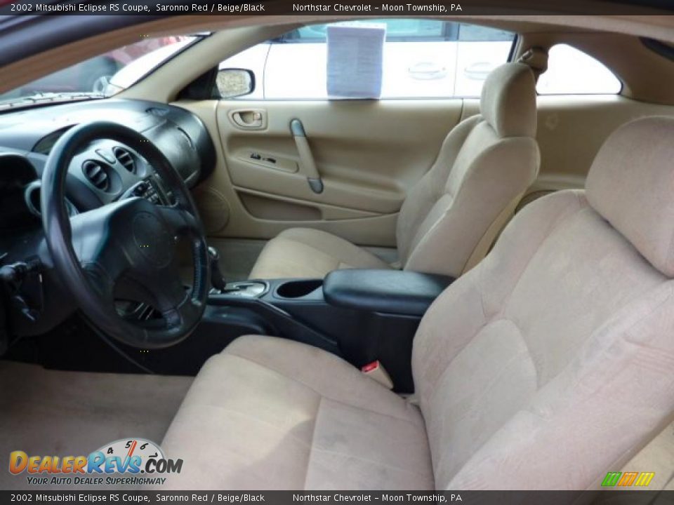 Beige/Black Interior - 2002 Mitsubishi Eclipse RS Coupe Photo #7