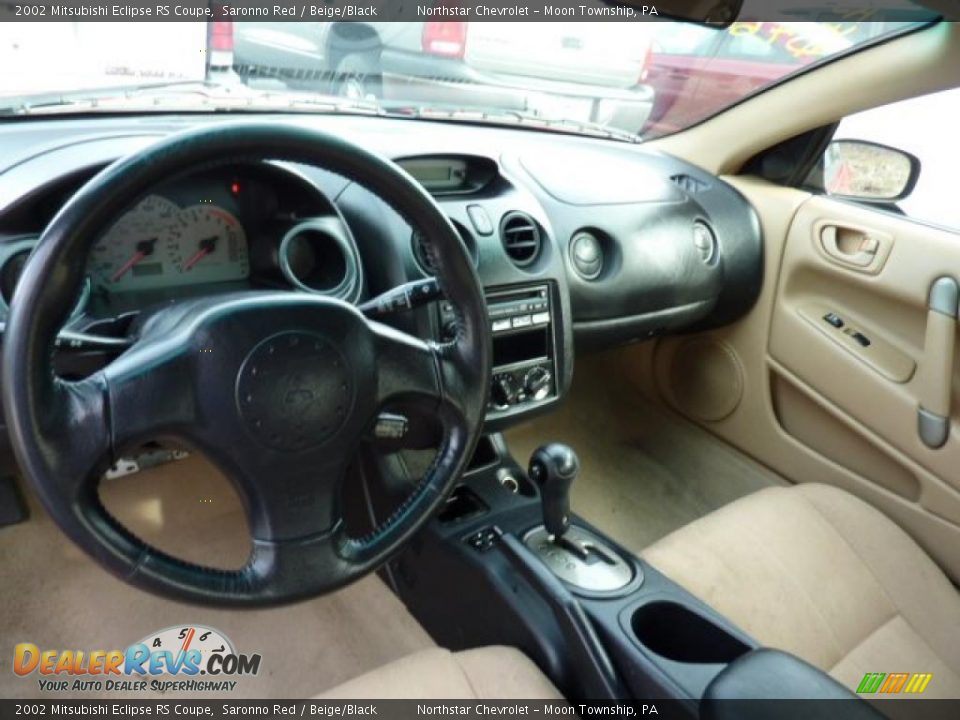 Beige/Black Interior - 2002 Mitsubishi Eclipse RS Coupe Photo #8