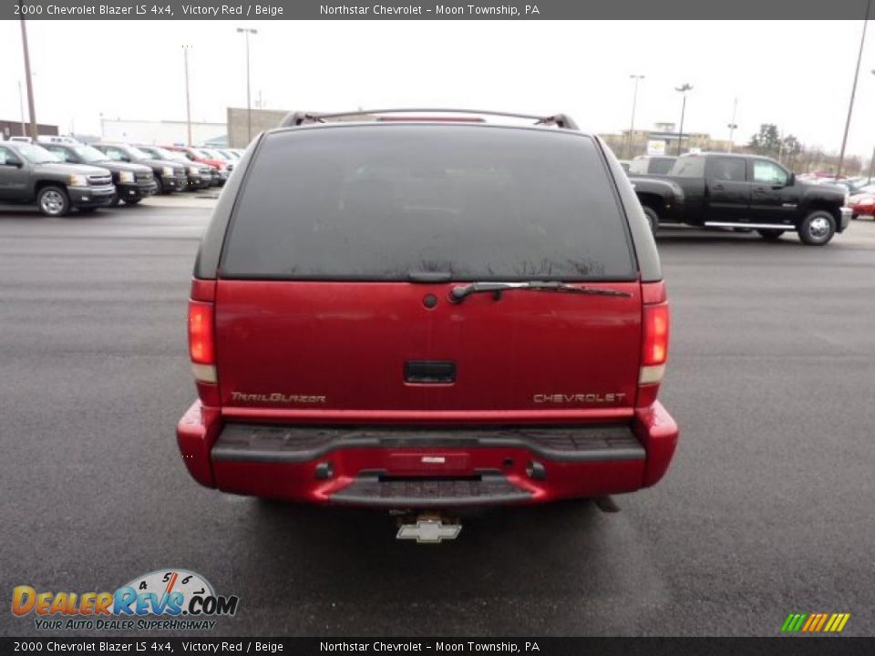 2000 Chevrolet Blazer LS 4x4 Victory Red / Beige Photo #5