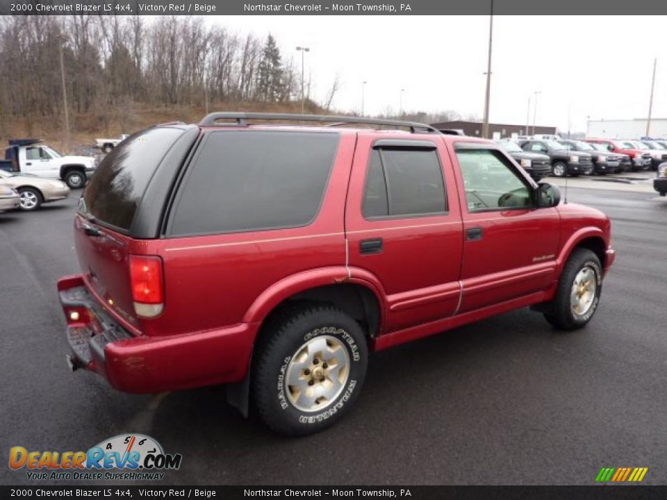 2000 Chevrolet Blazer LS 4x4 Victory Red / Beige Photo #6