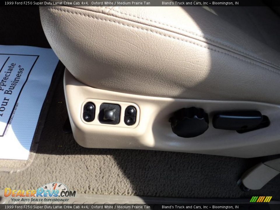 1999 Ford F250 Super Duty Lariat Crew Cab 4x4 Oxford White / Medium Prairie Tan Photo #12
