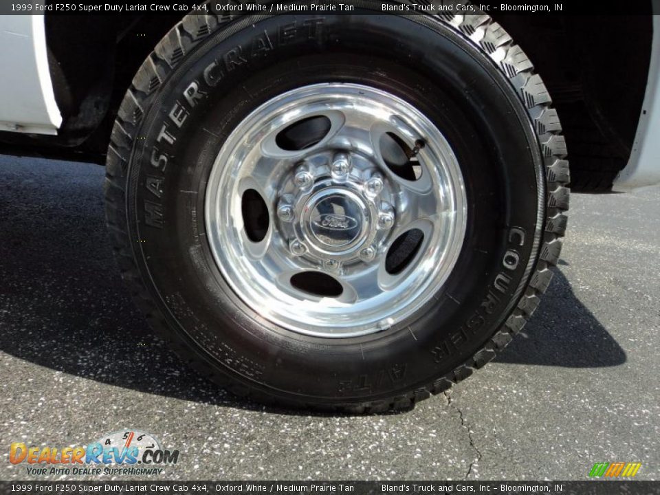 1999 Ford F250 Super Duty Lariat Crew Cab 4x4 Oxford White / Medium Prairie Tan Photo #20