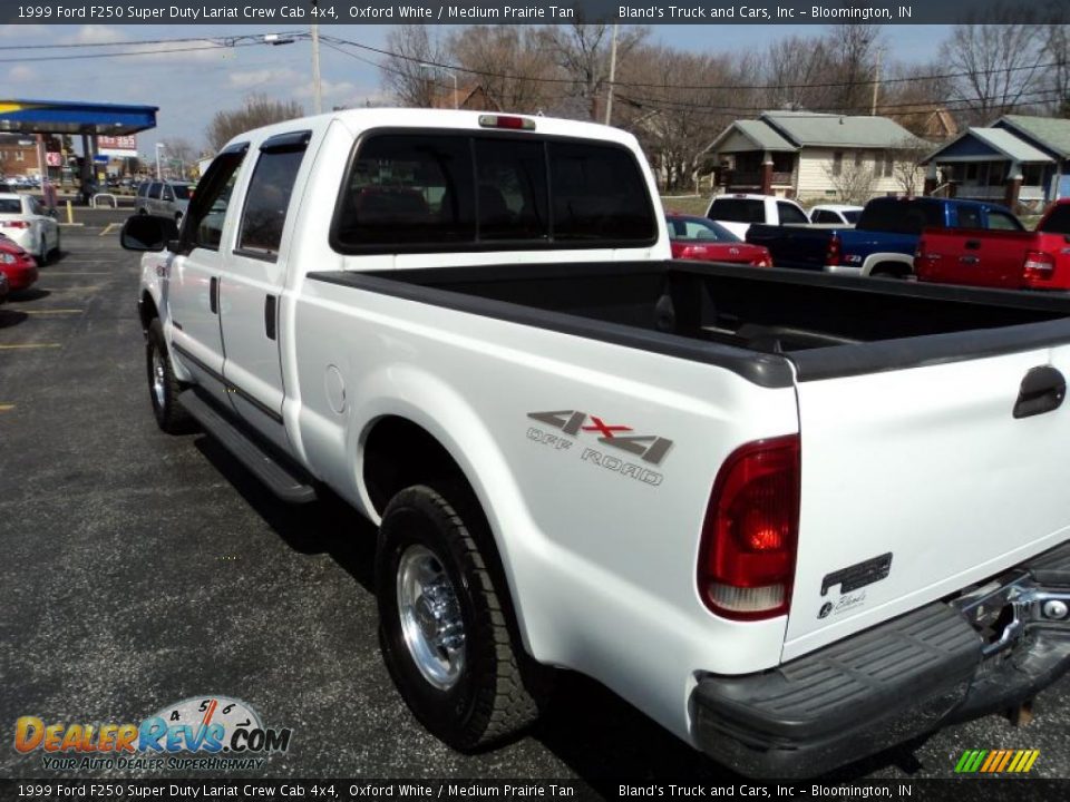 1999 Ford F250 Super Duty Lariat Crew Cab 4x4 Oxford White / Medium Prairie Tan Photo #27