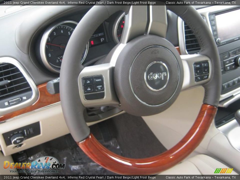 2011 Jeep Grand Cherokee Overland 4x4 Inferno Red Crystal Pearl / Dark Frost Beige/Light Frost Beige Photo #8