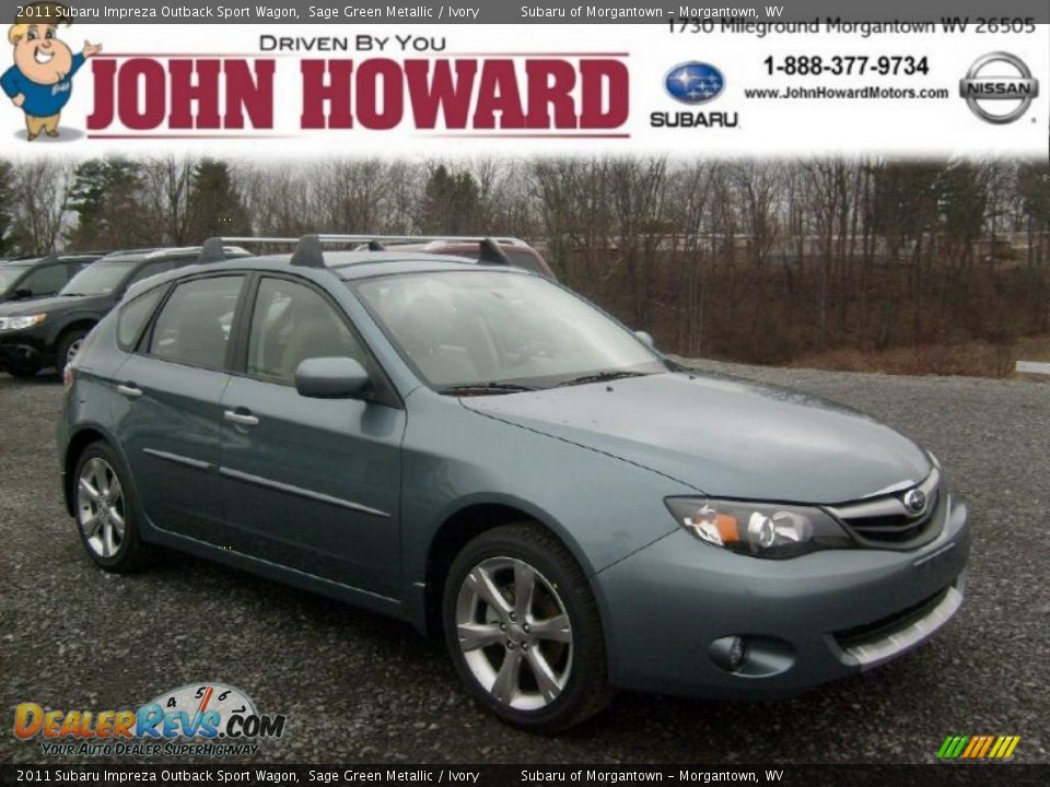 2011 Subaru Impreza Outback Sport Wagon Sage Green Metallic / Ivory Photo #1