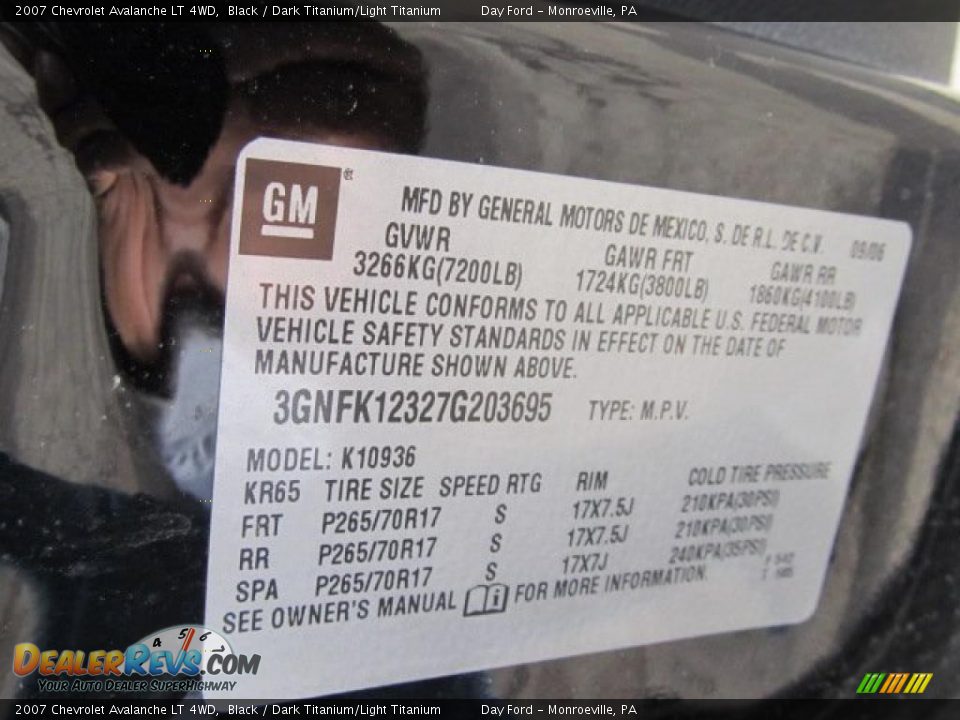 2007 Chevrolet Avalanche LT 4WD Black / Dark Titanium/Light Titanium Photo #14