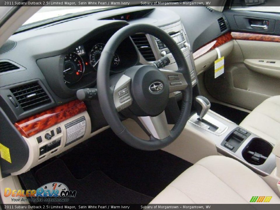 Warm Ivory Interior - 2011 Subaru Outback 2.5i Limited Wagon Photo #13