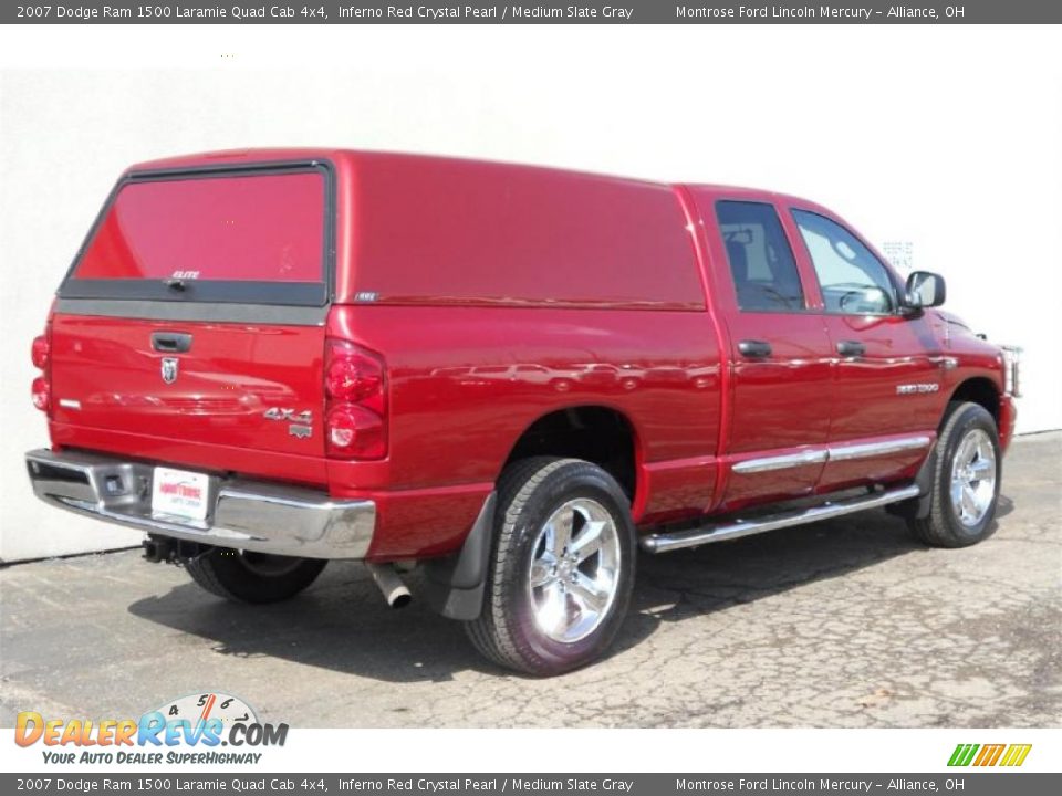 2007 Dodge Ram 1500 Laramie Quad Cab 4x4 Inferno Red Crystal Pearl / Medium Slate Gray Photo #3