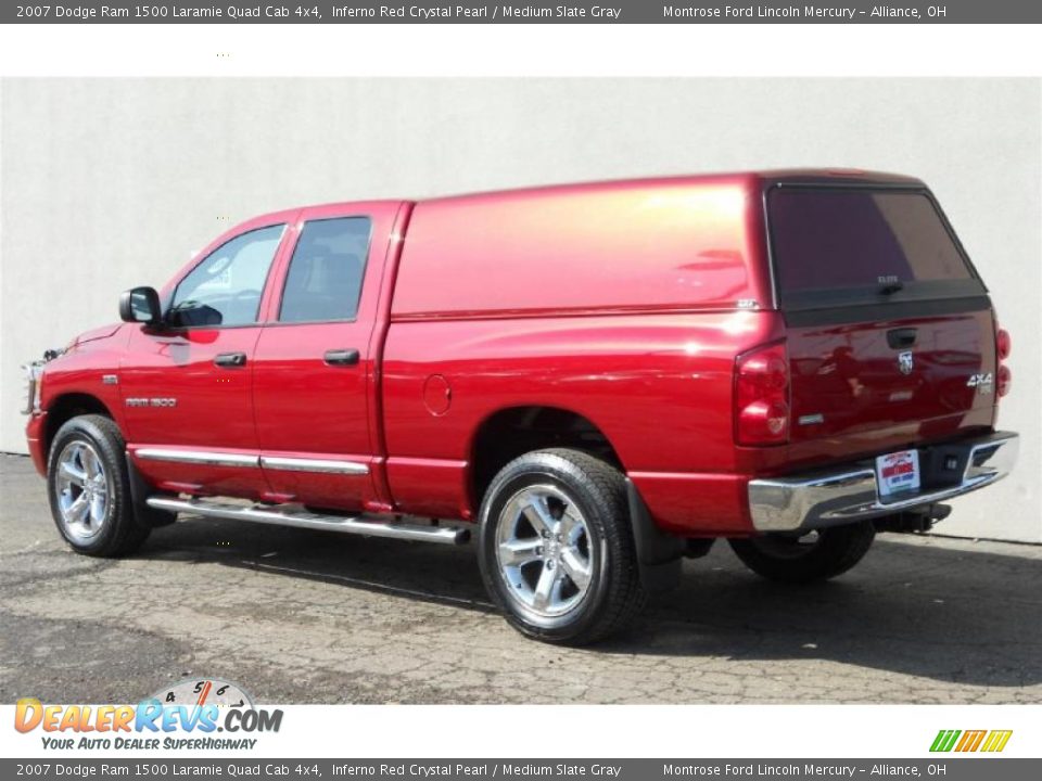 2007 Dodge Ram 1500 Laramie Quad Cab 4x4 Inferno Red Crystal Pearl / Medium Slate Gray Photo #4