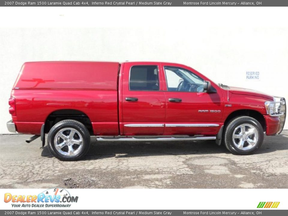 2007 Dodge Ram 1500 Laramie Quad Cab 4x4 Inferno Red Crystal Pearl / Medium Slate Gray Photo #5