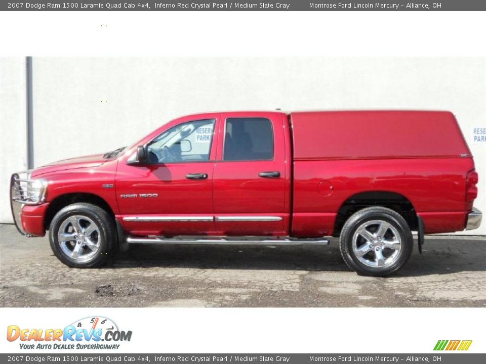 2007 Dodge Ram 1500 Laramie Quad Cab 4x4 Inferno Red Crystal Pearl / Medium Slate Gray Photo #6