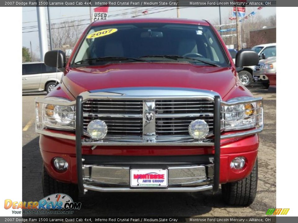 2007 Dodge Ram 1500 Laramie Quad Cab 4x4 Inferno Red Crystal Pearl / Medium Slate Gray Photo #7