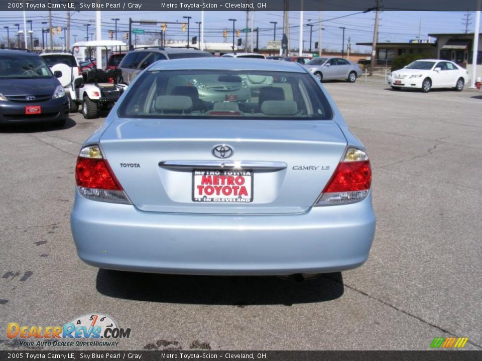 2005 Toyota Camry LE Sky Blue Pearl / Gray Photo #4