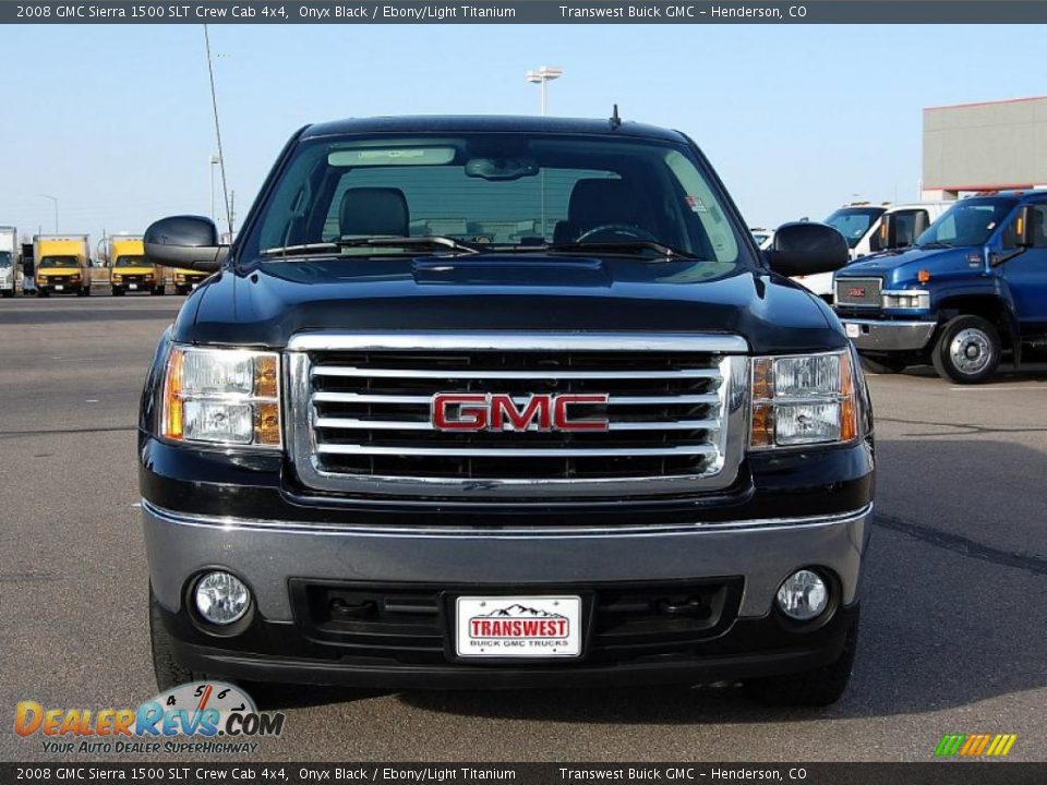 2008 GMC Sierra 1500 SLT Crew Cab 4x4 Onyx Black / Ebony/Light Titanium Photo #5