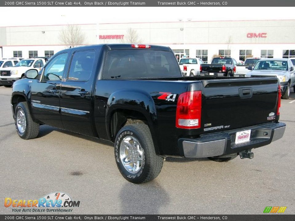 2008 GMC Sierra 1500 SLT Crew Cab 4x4 Onyx Black / Ebony/Light Titanium Photo #6
