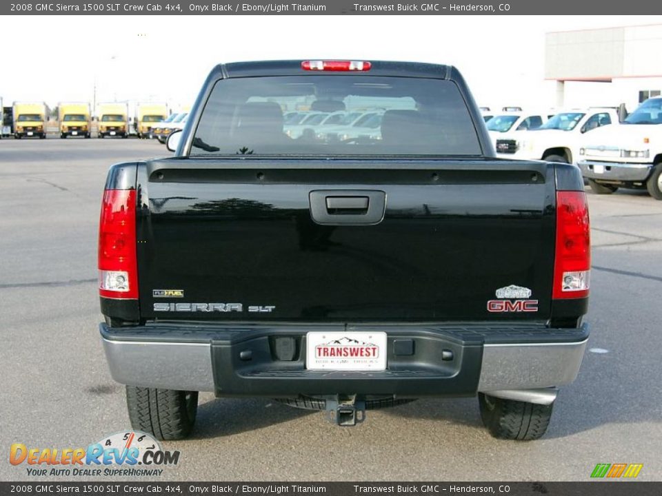 2008 GMC Sierra 1500 SLT Crew Cab 4x4 Onyx Black / Ebony/Light Titanium Photo #7