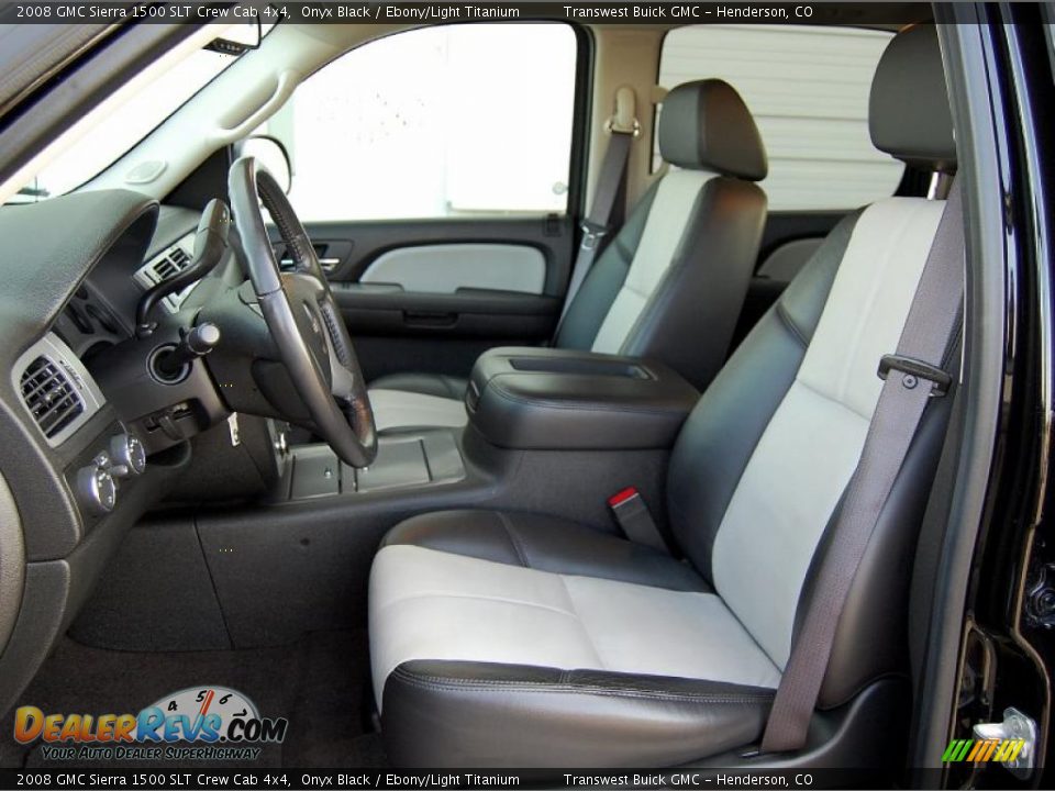 Ebony/Light Titanium Interior - 2008 GMC Sierra 1500 SLT Crew Cab 4x4 Photo #17