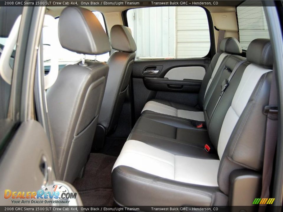 Ebony/Light Titanium Interior - 2008 GMC Sierra 1500 SLT Crew Cab 4x4 Photo #18