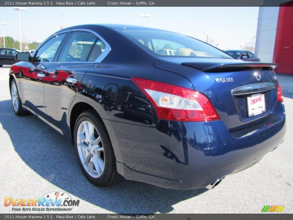 2011 Nissan Maxima 3.5 S Navy Blue / Cafe Latte Photo #3