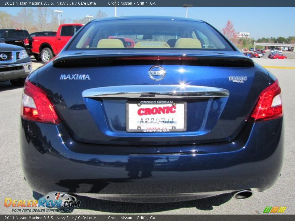 2011 Nissan Maxima 3.5 S Navy Blue / Cafe Latte Photo #4