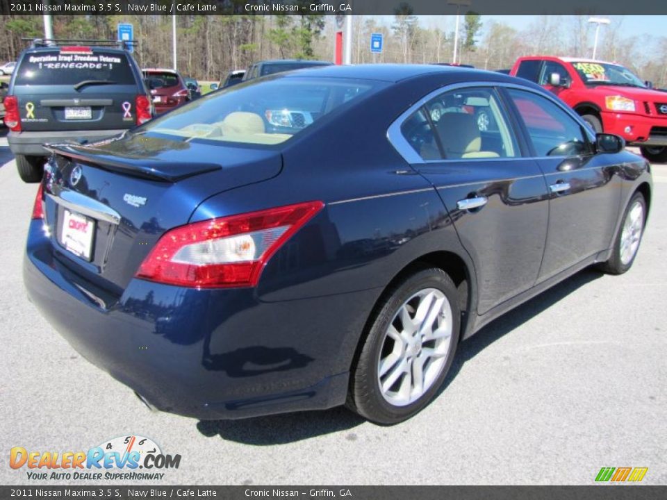 2011 Nissan Maxima 3.5 S Navy Blue / Cafe Latte Photo #5