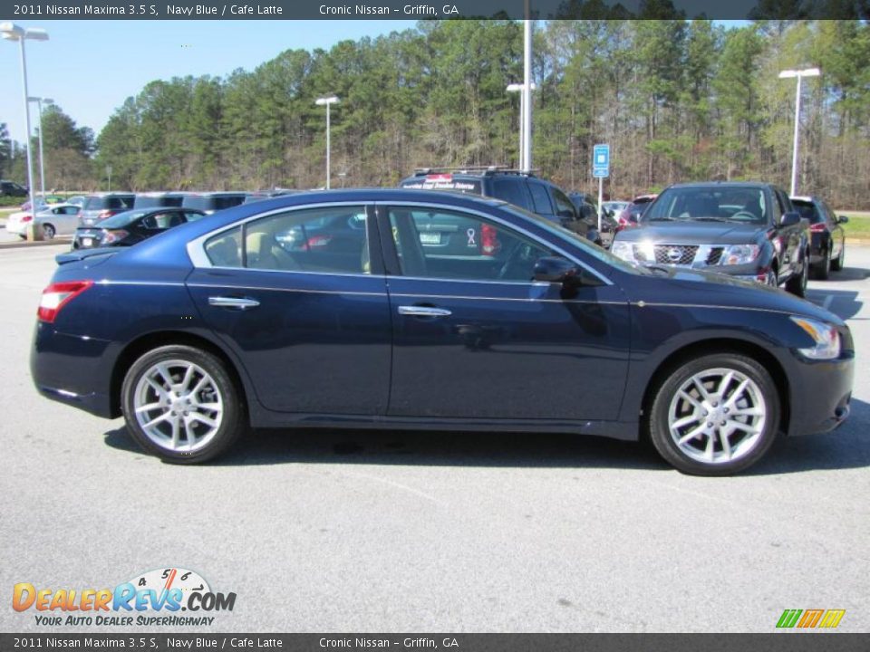 2011 Nissan Maxima 3.5 S Navy Blue / Cafe Latte Photo #6