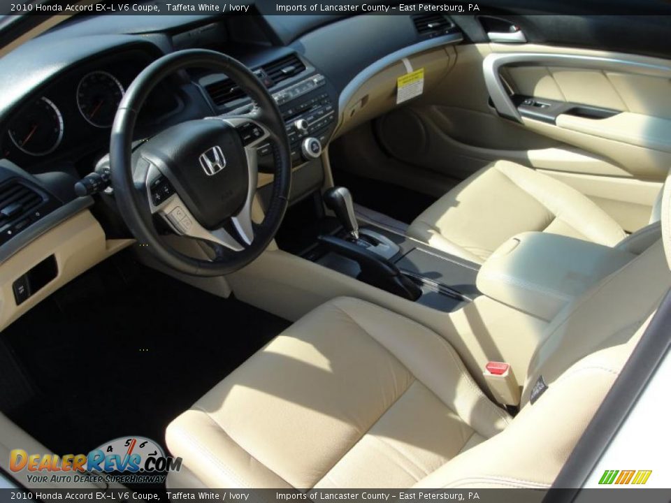 2010 Honda Accord EX-L V6 Coupe Taffeta White / Ivory Photo #6