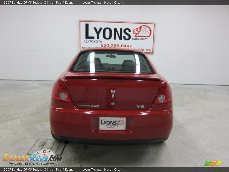 2007 Pontiac G6 V6 Sedan Crimson Red / Ebony Photo #15